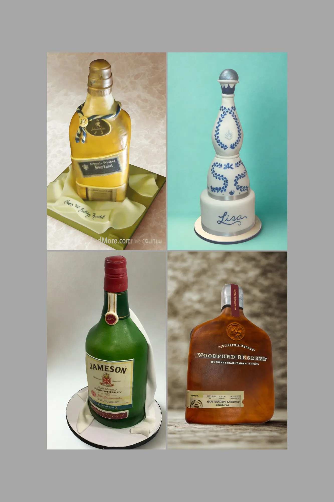 Custom 3D liquor bottle cakes by Cakes Chocolates and More