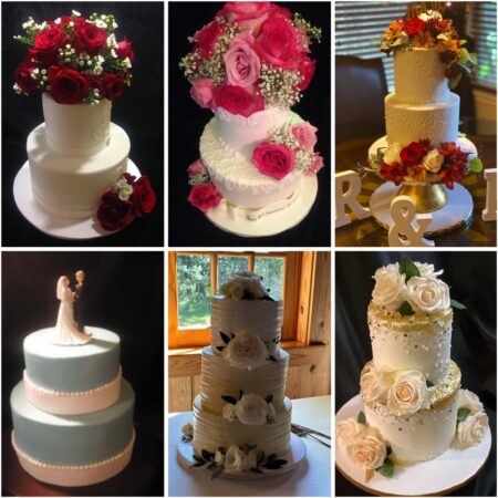 Custom Cakes Wedding Roses Flowers Bride Groom