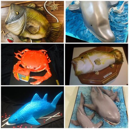 Custom Fishing Cakes Shark Dolphin Crab Bass