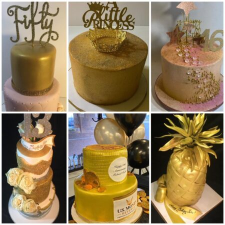Custom Gold Cakes